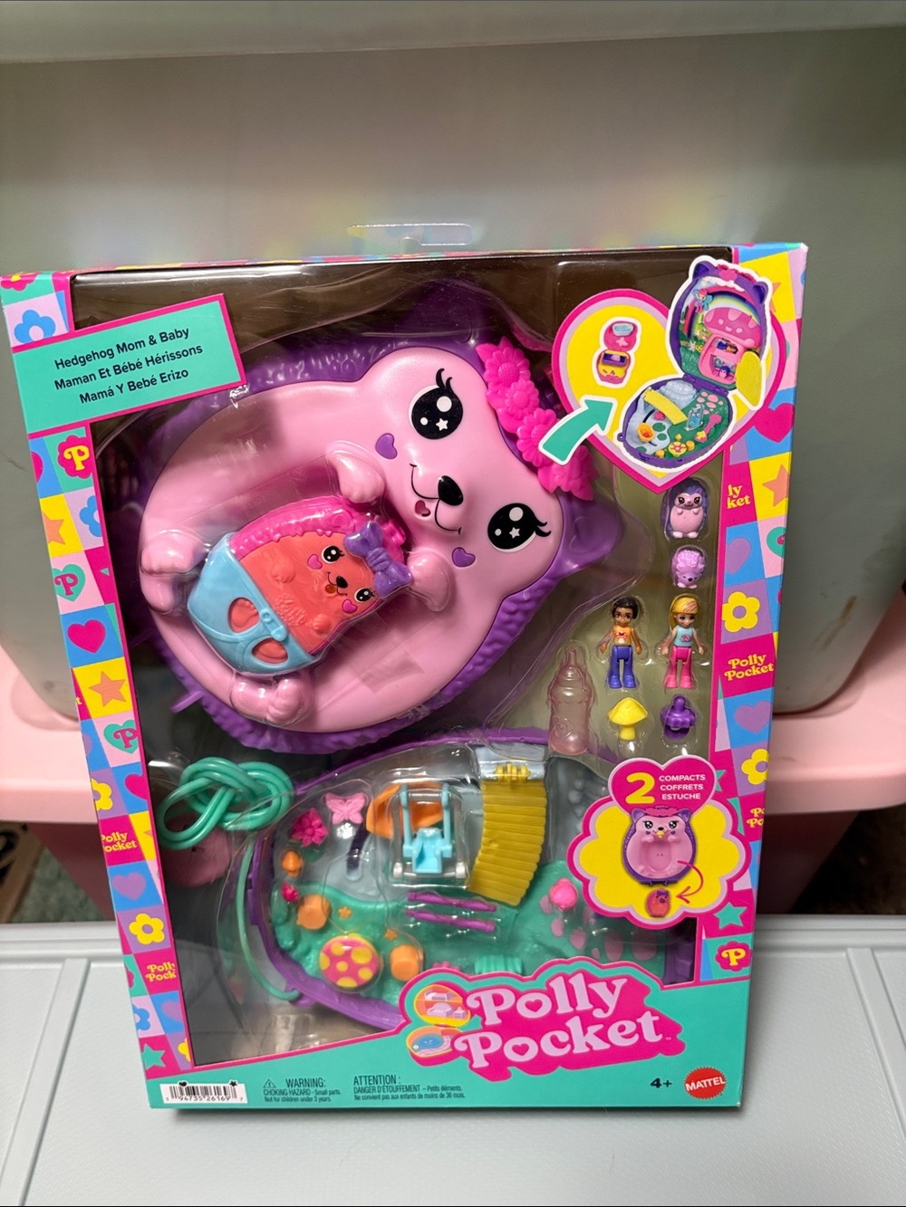 Polly Pocket Pink Hedgehog Mom & Baby Playset by Polly Pocket